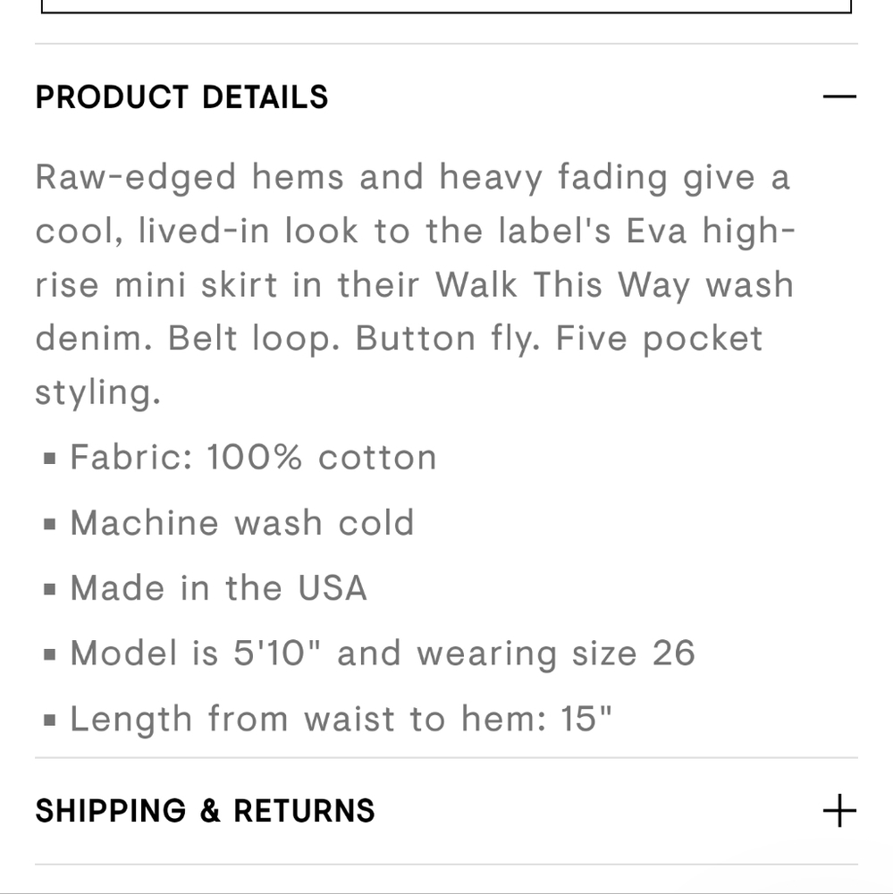 GRLFRND EVA DENIM SKIRT, DISTRESSED RAW HEM, SIZE 25 - Picture 8 of 8